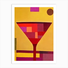 Rosé Champagne Paul Klee Inspired Abstract Cocktail Poster Art Print