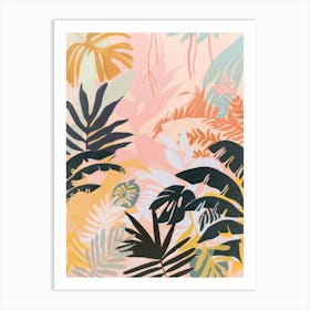 Black Panthers Pastels Jungle Illustration 3 Art Print