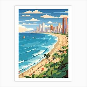 Ipanema Beach, Brazil, Flat Illustration 3 Art Print