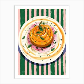 A Plate Of Pumpkins, Autumn Food Illustration Top View 53 Art Print