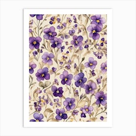 Purple Pansies Art Print