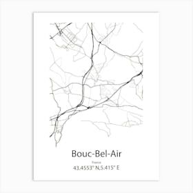 Bouc Bel Air,France Minimalist Map Art Print