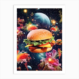 Hamburger Space Collage 1 Art Print