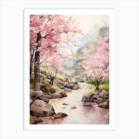 Beautiful Watercolor Cherry Blossom 3 Art Print