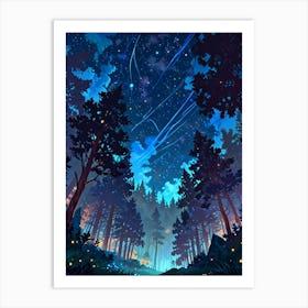 Forest Night Sky 3 Art Print