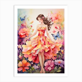 Girl In A Dress 2 Art Print