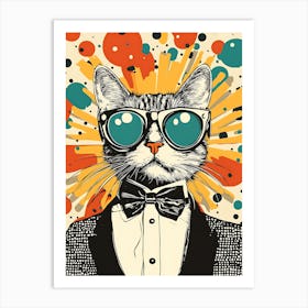 Super Cool Cat Illustration Pop Art Print