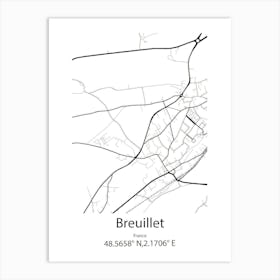 Breuillet,France Minimalist Map Art Print