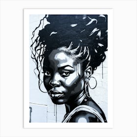 Graffiti Mural Of Beautiful Black Woman 3 Art Print