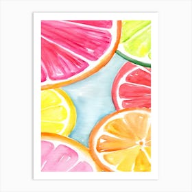 Watercolor Citrus Slices Art Print