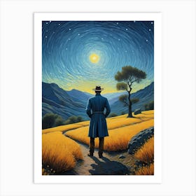 A Man Stands In The Wilderness Vincent Van Gogh Painting (7) Art Print