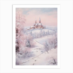 Dreamy Winter Painting Transylvania Romania Art Print