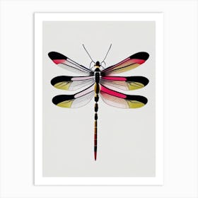 Four Spotted Skimmer Dragonfly Abstract Line Drawing 1 Art Print