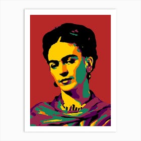 Frida Kahlo in Colorful Abstract Pop Art Illustration 2 Art Print