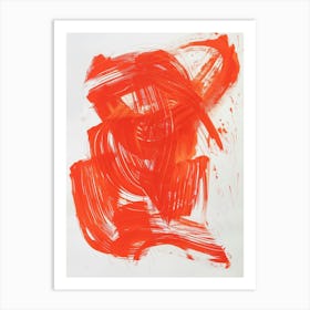 Orange And White Abstract Painting Art Print