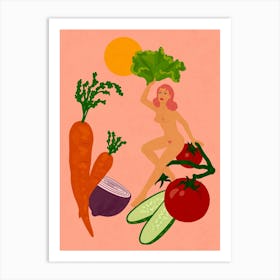 Salad Pinup Art Print