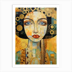 Woman With Blue Eyes Art Print