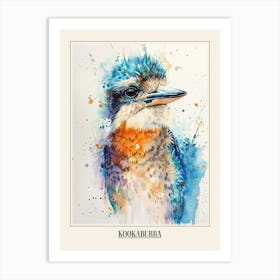Kookaburra Colourful Watercolour 3 Poster Art Print