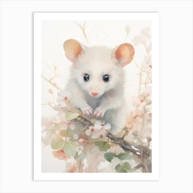 Light Watercolor Painting Of A Baby Possum 7 Art Print