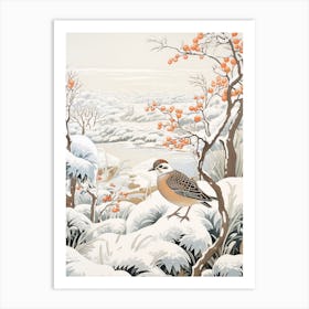 Winter Bird Painting Partridge 1 Art Print