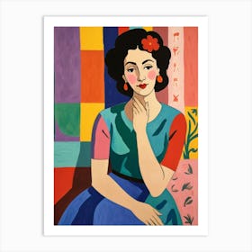 Woman In A Colorful Dress 2 Art Print