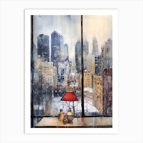 Winter Cityscape New York City Usa 3 Art Print