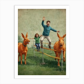 Donkeys Jumping Art Print