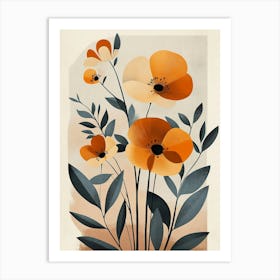 Orange Poppies Art Print