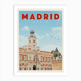 Madrid Spain Puerta Del Sol Travel Poster Art Print