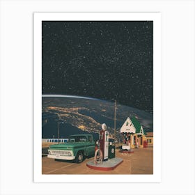 Gas Station Collage Art Art Print