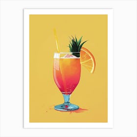 Tropical Drink Swirls of Sip: Retro Mixology Art Print