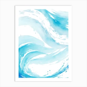 Blue Ocean Wave Watercolor Vertical Composition 159 Art Print