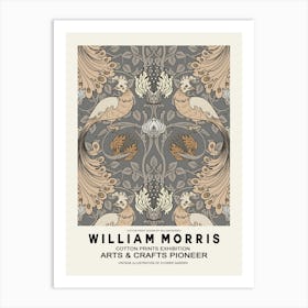William Morris Beige Birds Poster Art Print