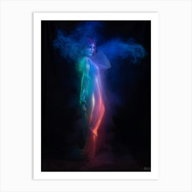 Polychrome Banshee Emitting A Ghostly Aura Her Ethereal Form Radiating A Spectrum Of Metaphysical H 1 Art Print