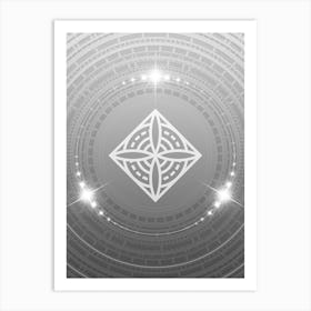 Geometric Glyph in White and Silver with Sparkle Array n.0014 Art Print