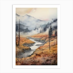Autumn Forest Landscape Yellowstone National Park Art Print