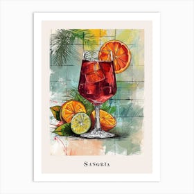 Sangria Tiled Illustration Art Print