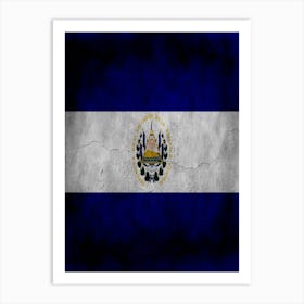 El Salvador Flag Texture Art Print