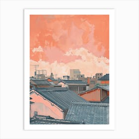 Tokyo Rooftops Morning Skyline 1 Art Print