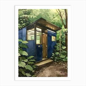 Blue Shed In The Woods Art Print