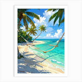 Hammock On The Beach 2 Art Print