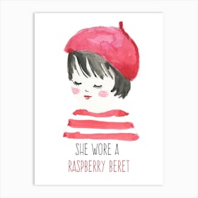Raspberry Beret Art Print