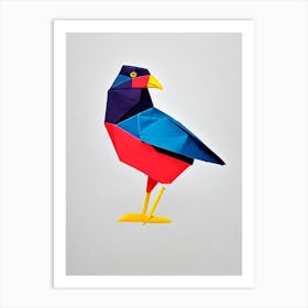 Crested Caracara Origami Bird Art Print