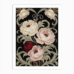 Peonies William Morris Style 16 Art Print