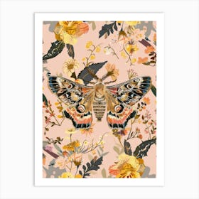 Pink Butterflies William Morris Style 3 Art Print