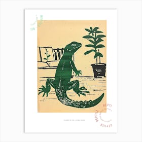 Lizard In The Living Room Block 1 Poster Art Print