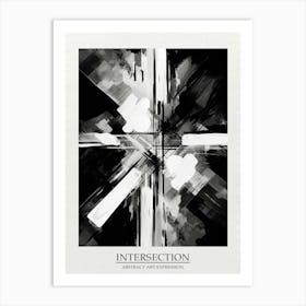 Intersection Abstract Black And White 8 Poster Art Print