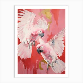 Pink Ethereal Bird Painting Macaw 2 Art Print