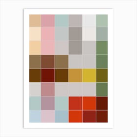 Colorful Checkered Tiles Art Print