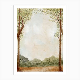 Watercolor Of Trees waterclor Art Print